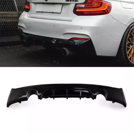 BMW F22, F23 (235, 240) M-sport galinio buferio difuzorius juodas, blizgus